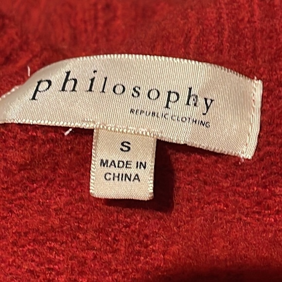 PHILOSOPHY REPUBLIC  SCOOP NECK SWEATER RED SIZE SMALL - Picture 8 of 8